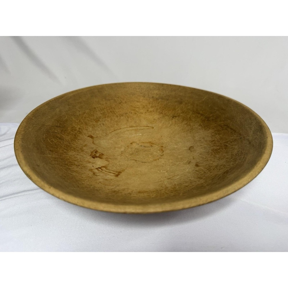 VTG Wooden Dough Bowl Munising Off-Round Maple 9.5" Privative Farmhouse Rustic